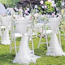 Chair Covers Wedding Decoration Ribbon Chairs Back Decor Events Banquets Reception Supplies Sashes