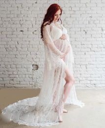 Maternity Dresses Latest photos of pregnant womens dresses with eyelashes and lace. Photos of pregnant women with Grossesse Vestidos white laceL2405