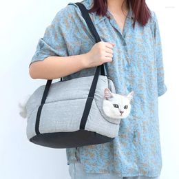 Cat Carriers Grey Carrier Bag Portable Single Sling Shoulder Breathable Dog Handbag Non-slip Pet Bags For Small Product