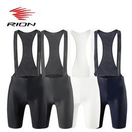 RION Cycling Shorts Men MTB Bib Tights With Suspenders Mountain Bike Bicycle Lycra Biker Bibs 3D Pad 5H Seamless Leg Pro Summer 240513