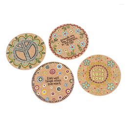 Table Mats 4pcs Drink Coasters For Drinks Thick Sturdy Absorbent Cork Coffee Cups Drinking Glasses Desk Protection