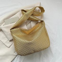 Evening Bags Fashion Weaving Pattern Shoulder Bag Large Capacity Soft Handbags Women Crossbody Design Casual Tote