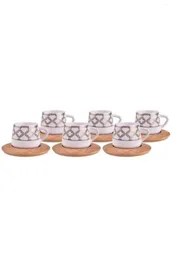 Cups Saucers Amazing Turkish Greek Arabic Coffee & Espresso Cup Set White 6 Porcelain 11858