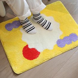 Carpets Floral Bathroom Mat Tufting Fluffy Carpet Bath Tub Side Anti Slip Rug Floor Pad Doormat Aesthetic Home Room Nursery Decor