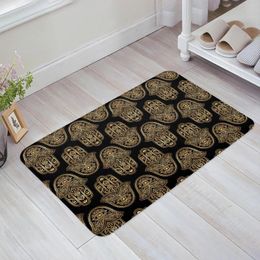 Carpets Retro Black Mandala Carpet For Living Room Area Rug Floor Mat Bedside Hallway Doormat Kids Bedroom Home Decoration
