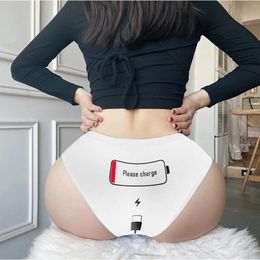 Women's Panties Sexy Sport Funny Data Line Charge Print Women Soft Cotton Seamless Underwear Female Low Rise Briefs Lady Lingerie