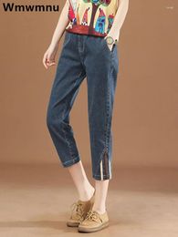 Women's Jeans Summer Capris Harem Women High Elastic Waist Casual Skinny Denim Pant Korean Streetwear Pencil Kot Pantolones Vaqueros