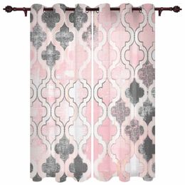 Curtain Painted Mottled Modern Morocco Pink Outdoor For Garden Patio Drapes Bedroom Living Room Kitchen Bathroom Window