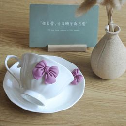 Mugs China Creative Bow-knot Tea Cup And Saucer Set Porcelain Cups Nordic Minimalist Elegant Coffee Bar Drink