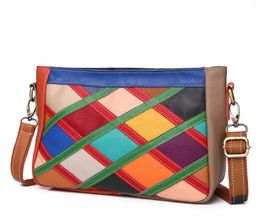 Evening Bags Genuine Cow Leather Shoulder Sling For Women Envelope Crossbody Messenger Bag Ethnic Style Retro Ladies Small Square Purse