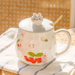 Mugs Ceramic Creative Beautiful Sublimation Mug With Lid And Straw English Tea Set Tazas Desayuno Originales Porcelain