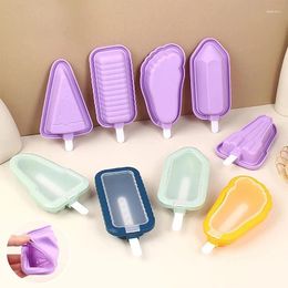 Baking Moulds 5pcs Summer Homemade Silicone Ice Cream Mold With Multiple Shapes Household Making Tools Popsicles Molds