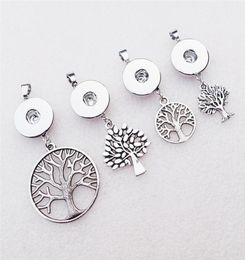 Metal 18mm Snap Buttons Life Tree Pendant Necklace Jewellery 4 Styles Mix With Link Chain7468374