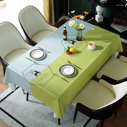 Table Cloth Light Luxury Tablecloth Waterproof Oil Resistant Scald And Wash Free Chinese Style Cotton Linen Dining