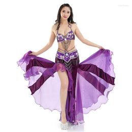 Stage Wear Women Sexy Belly Dance Top Beaded Belt Skirt 3 Pieces Costume Outfit Set Bra Female Bollywood Clothe Drop Delivery Apparel Dhlbs