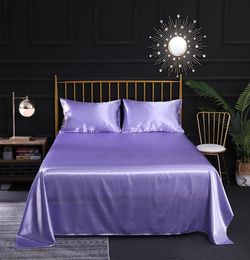 Satin Silk Bedding Set King Size Elegant Soft Tasteful Duvet Cover Queen Lavender Classic Home Textile Twin Bed Set with Pillowcas8634450