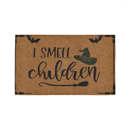 Carpets I SMILL CHILDREN Doormat WELCOME Door Mat Rubber Non-Slip Funny Home Decor Rug Halloween Decorations