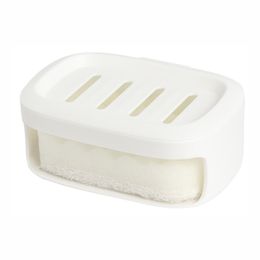 1 Household förtjockad plast Dränering Minimalistisk tvål Badrum Toalett SOAP BOX Väggmonterad hålfria Lyxiga multifunktionella dubbla användningsställ