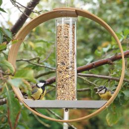 Other Bird Supplies Outdoor Feeder Wood Circular Wild 11.8 Inch Easy To Clean Fill Garden Deco Squirrel Spinning Arrival