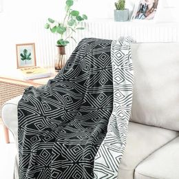 Blankets Nordic Style Geometry Stripes Blanket Simple Knitted For Living Room Sofa Plaid Throw Decorative Bedspread