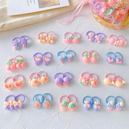 Hair Accessories 40Pcs/Set Baby Girl Hair Bands Cartoon Bow Flower Children Rubber Bands Kids Elastic Hair Ropes Scrunchies Baby Hair Accessories