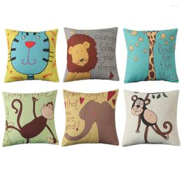 Pillow 45x45cm Cute Cartoon Animal Printed Sofa Cover Children Room Birthday Gift Bedroom Decoration