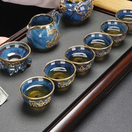 Teaware Sets Travel Chinese Tea Set Pot Accessories Kettle Ceramic Infuser Service Mugs Wasserkocher Kitchen YX50TS