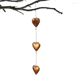 Decorative Figurines Metal Heart Pendant Decor Wall Love Rustic Vintage Sign With Rope Farmhouse Country Ornament For Kitchen Cafe