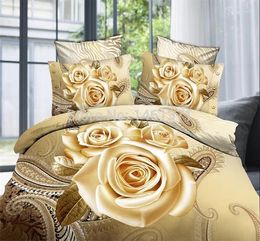 Bedding Sets ! Home Textiles 3D King Size 4 Pcs Of Duvet Cover Bed Sheet Pillowcase Bedclothes