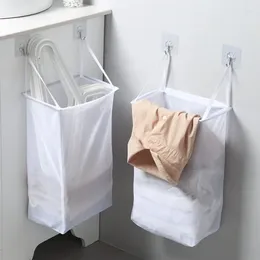 Laundry Bags Household Basket Bathroom Wall Hanging Paste Storage Organizer Dirty Clothes
