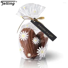 Baking Tools 50/100 Pcs Daisy Candy Bags Transparent Flower Cookie Packaging Bag For Wedding Birthday Party DIY Gift Wrapping Supplies