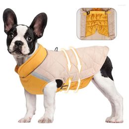 Dog Apparel Small Coat Clothes Winter Reflective With D-ring Pet Cotton Padded Warm Jacket For Medium Large Dogs Outfit