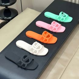 Designer Sandals Women's Slippers Rubber Slippers Women's Flat Beach Jelly Orange Summer Autumn Mules Outdoor Waterproof Luxury Sandals