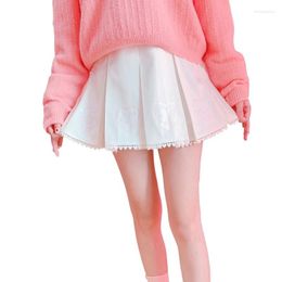 Skirts Lolita Kawaii High Waist White Pleated Mini Skirt Women Japan Cute Fashion Anime School Girl Cosplay A-line Shorts