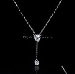 Pendant Necklaces Pendants Jewelry Ll Romantic Long Lab Diamond Real 925 Sterling Sier Party Wedding Ch 4T7428306