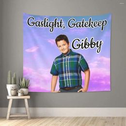 Tapestries Gaslight Gatekeep Girlboss Gibby ICarly Tapestry Wall Hanging Printed INS Throw Rug Blanket Decor Tapiz