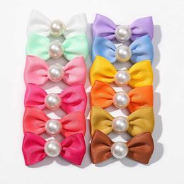 Hair Accessories 2Pcs/Lot Kids Elegant Pearl Bows Hairpins Headwear Girls Cute Princess Bowknot Hair Clips Baby Hair Accessories Gift Wholesale