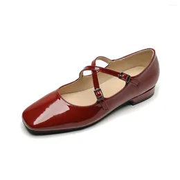 Casual Shoes Style Fashion Women Classic British Mary Jane Comfortable Womens Flat Cross-tied Shoe