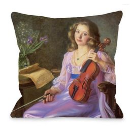 Pillow European Woman Beauty Portrait Painting Covers Moden Posters Decorative Pillows For Sofa 45X45cm Home Decor