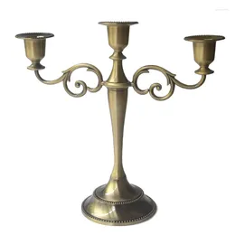Candle Holders European Style Copper Holder Three Head Restaurant Table Home Decorations Candlelight Dinner Bougeoir Room Decor BS50ZT