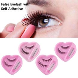 False Eyelashes 1Pair Eyelash With Self Adhesive Glue Free Natural 3D No Long Reusable Residue Make D8T2