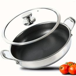 Pans Stainless Steel Frying Pan With Lid Side Spouts Induction Versatile Skillet Fry In Our Pots And