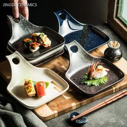 Plates Creative Shovel Shaped Ceramic With Handle Barbecue Plate Home Tableware Restaurant Sushi Japanese Dinner