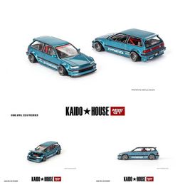 Diecast Model Cars PreSale MINIGT KHMG126 1 64 CIVIC EF9 V1 open engine hood die cast Diorama car model Kaido House T240513