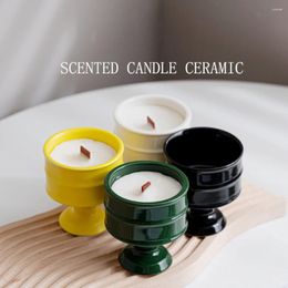 Candle Holders Retro Tall Ceramic Scented Cup INS Style Home Decoration Holder Ornaments Container Empty
