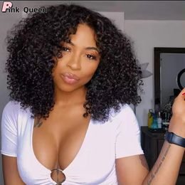 Afro Curly Edges Wig 4C Kinky Edges Baby Hair Lace Wigs 180% 13x4 HD Lace Frontal Wig Remy Kinky Curly Simualation Human Hair Wigs for Women