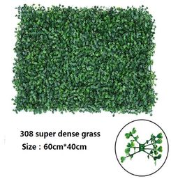 Super dense 308 grass wall 40cm60cm artificial flower wall green plastic grass mat wedding background road lead market decoration3196650