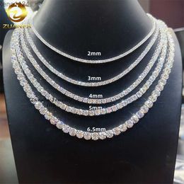 Pass Diamond Tester GRA Certificate 3MM 4MM 5MM Tennis Necklace Bracelet 925 Sterling Silver VVS Moissanite Tennis Chain