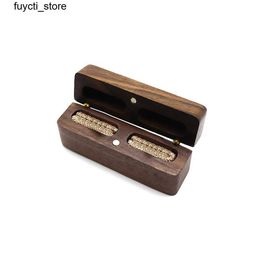 Storage Boxes Bins 12 pieces of wooden blank double ring box with magnetic rectangular 80mm Jewellery wooden storage box used for wedding ceremony ring box gifts S24513