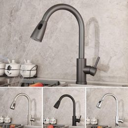 Kitchen Faucets YANKSMART Matte Black Faucet Pull Out Fauce Single Handle Deck Mount Basin Tap Sink Mixer & Cold